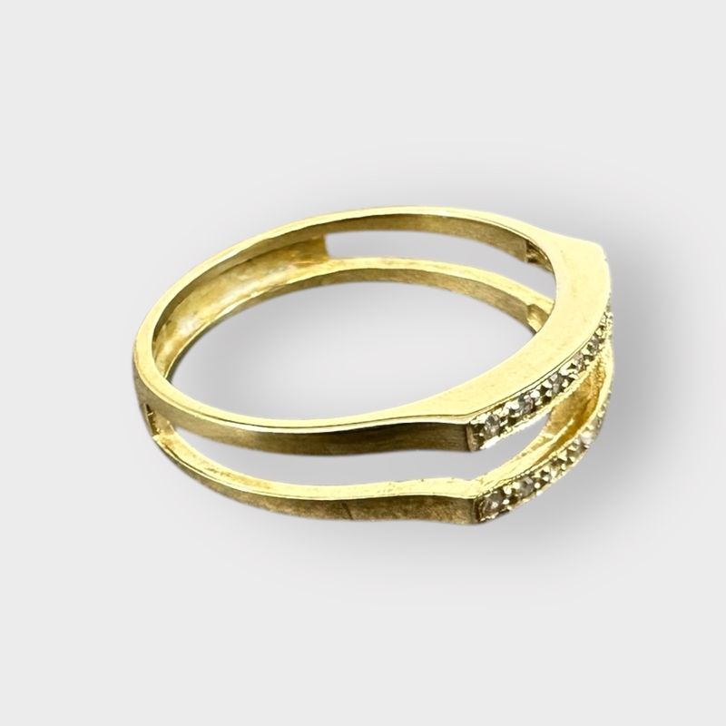 14K Yellow Gold Diamond Ring Guard/Jacket with 18 Diamonds -