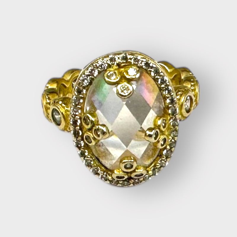 Rainbow Aura Quartz Ladies Fashion Ring