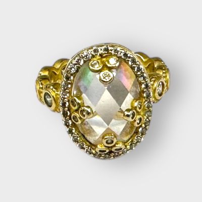 Rainbow Aura Quartz Ladies Fashion Ring