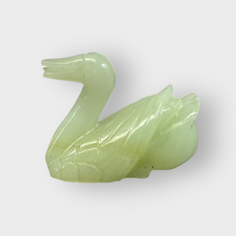 Hand Carved Jade Swan