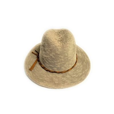 Cotton Blend Fedora Braided Suede Trim