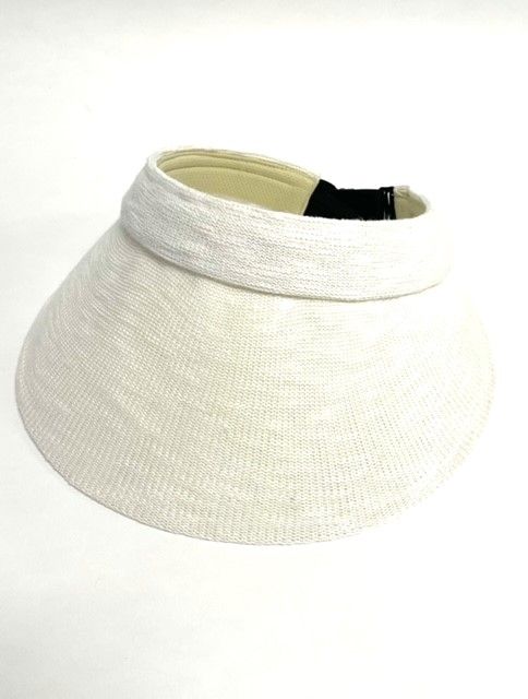 Adjustable Cotton Blend Visor, Color: White