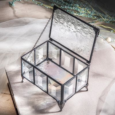 Clear Crystal Glass Jewelry Box