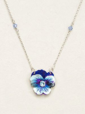 Garden Pansy Pendant Necklace Bonnie Blue
