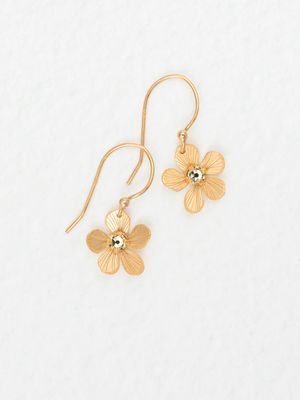 Petite Plumeria Drop Earrings Gold/Champagne