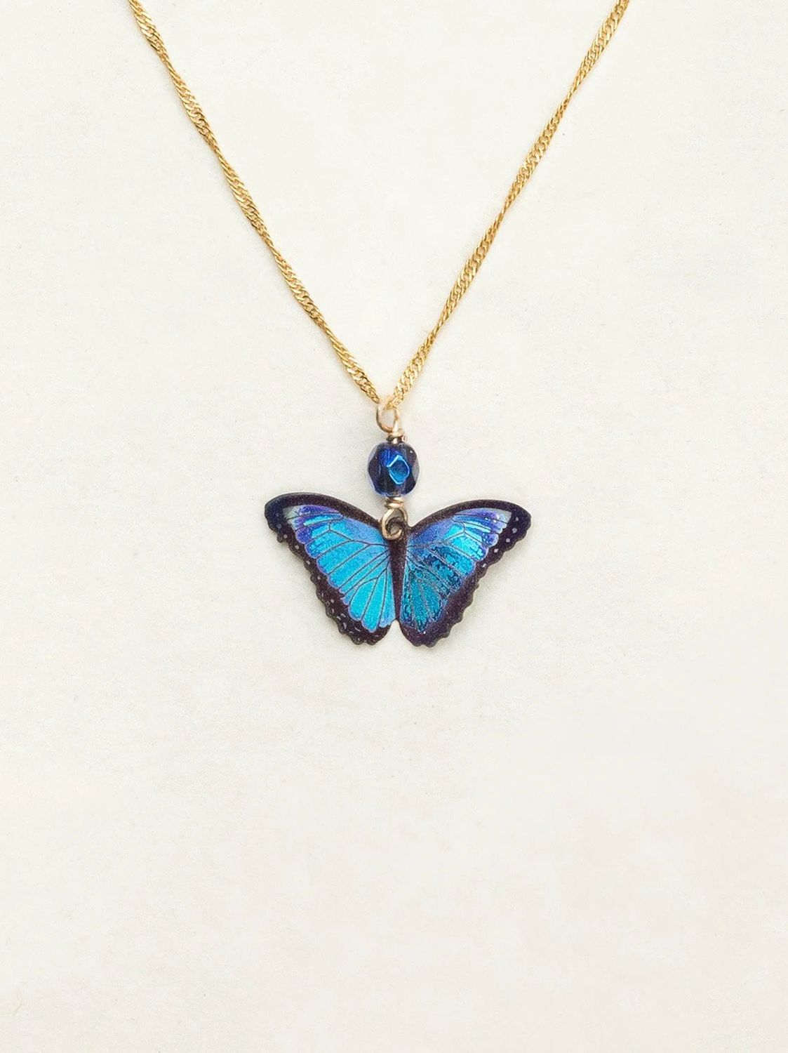 Bella Butterfly Pendant Necklace Blue Radiance