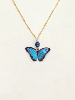 Bella Butterfly Pendant Necklace Blue Radiance