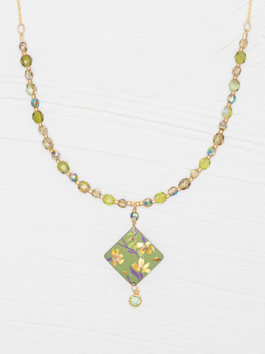 Garden Sonnet Beaded Necklace Green