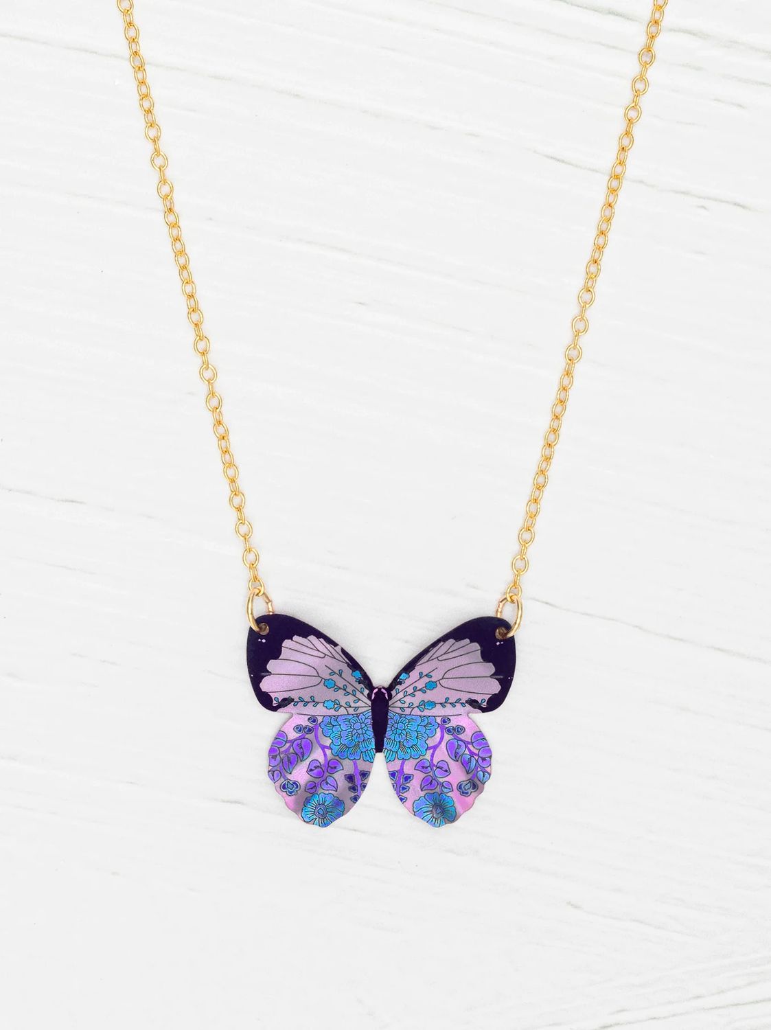 Blooming Butterfly Necklace Radiant Purple