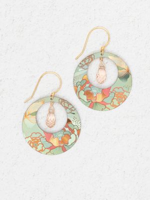 Claire Earrings Sage/Coral