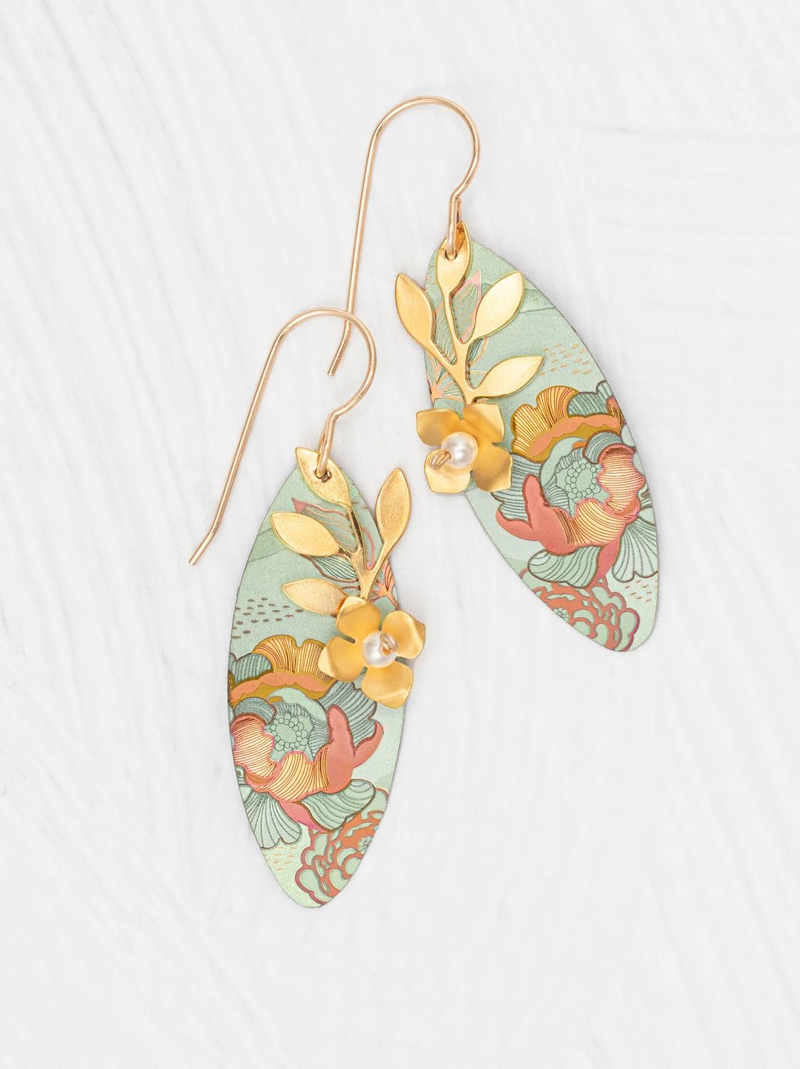 Alyssa Earrings Sage/Coral