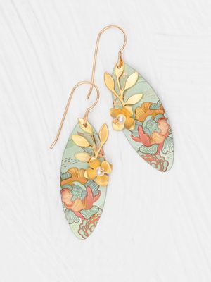 Alyssa Earrings Sage/Coral