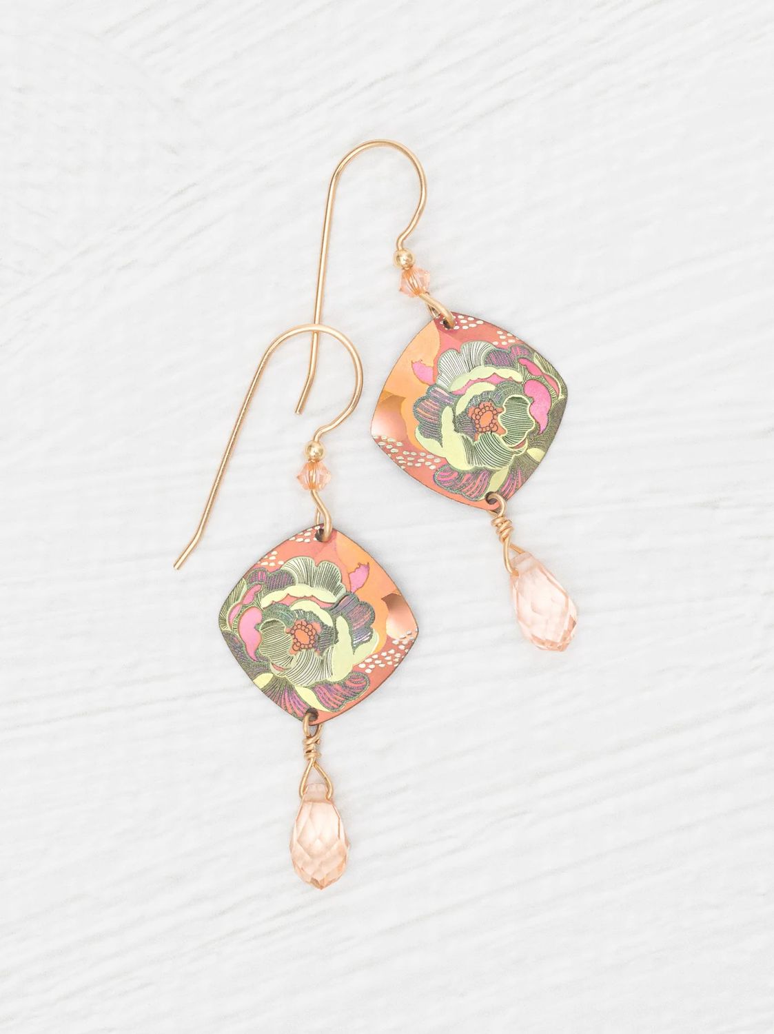 Elena Earrings Blooming Coral