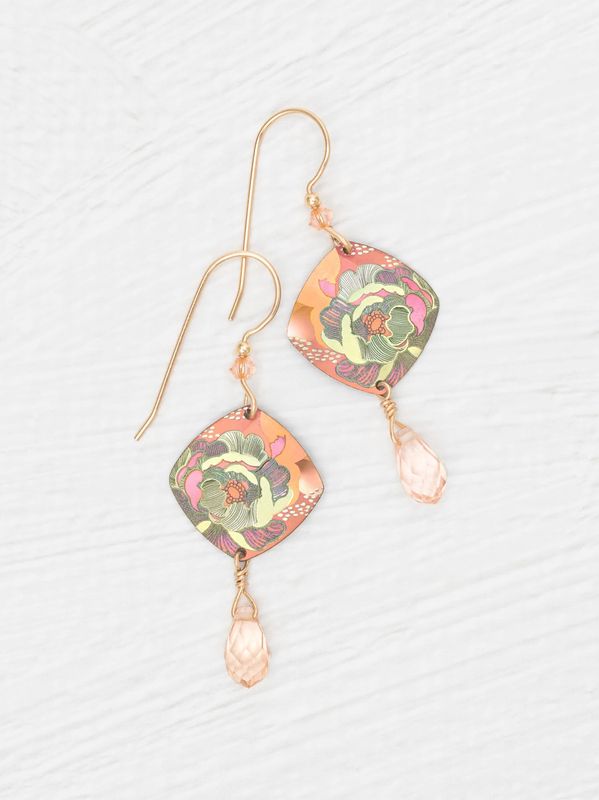 Elena Earrings Blooming Coral