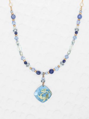 Elena Beaded Necklace Sky Blue