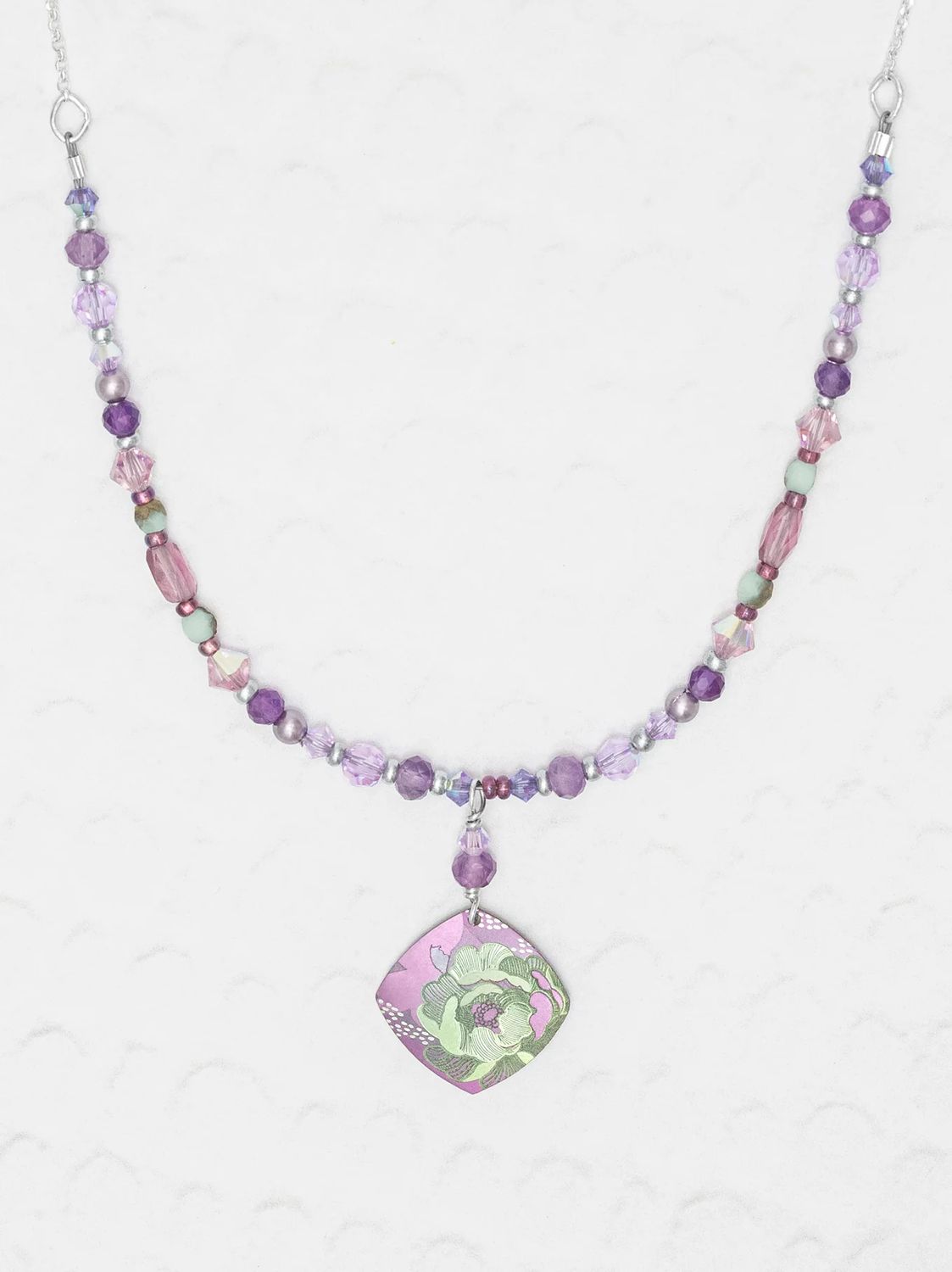 Elena Beaded Necklace Violet