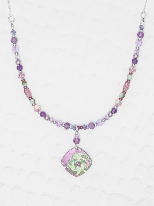 Elena Beaded Necklace Violet