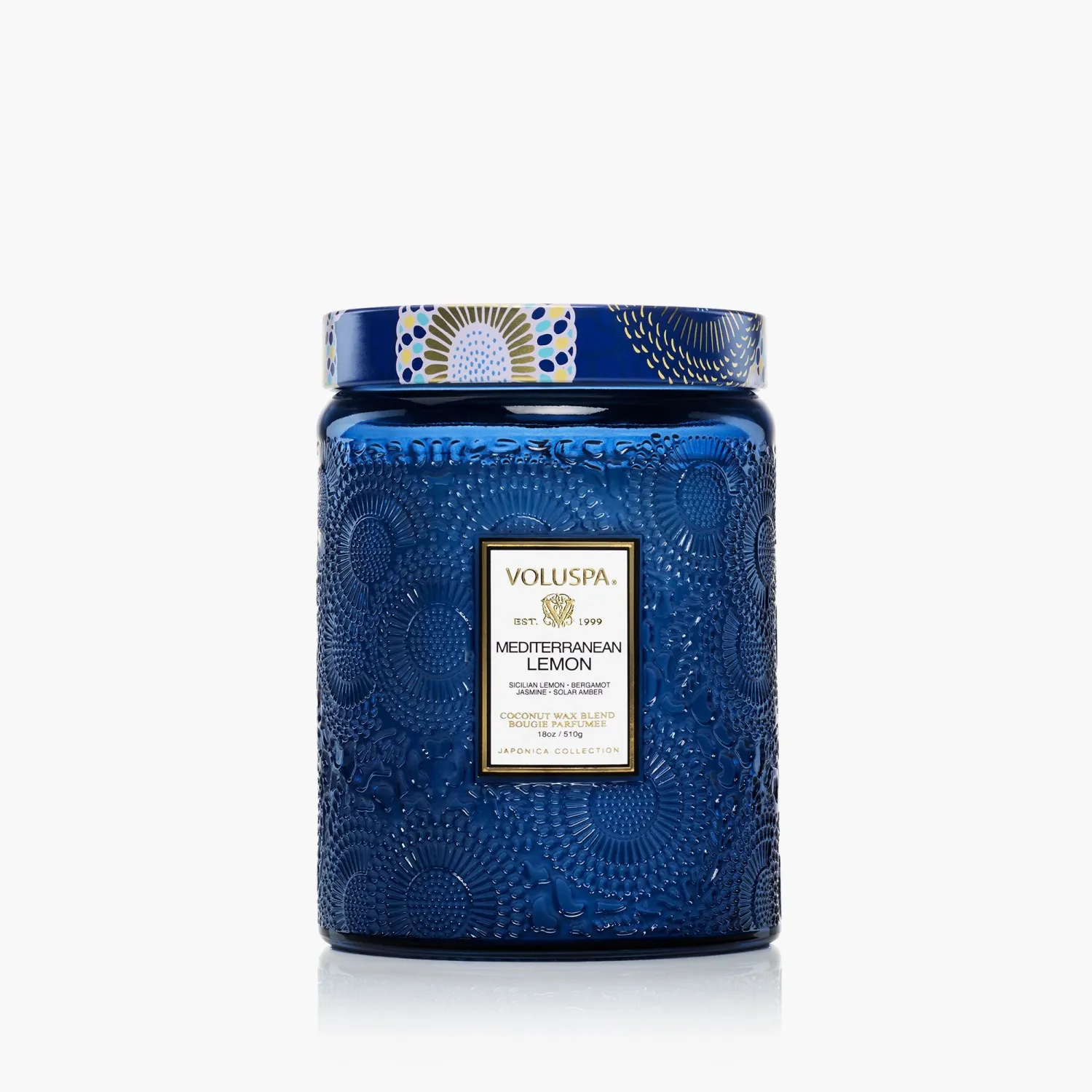 18oz Large Glass Jar Candle Mediterranean Lemon