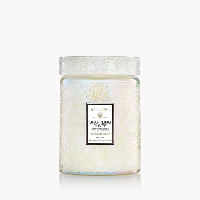 18oz Large Glass Jar Candle Sparkling Cuvee