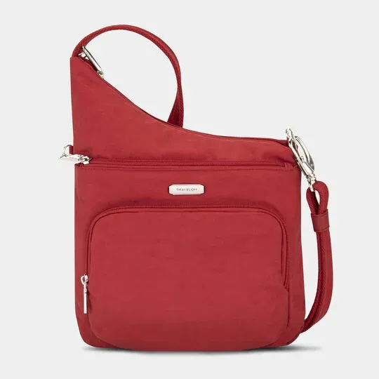 Essentials North/South Asymmetric Crossbody Anti-Theft, Color: Poppy