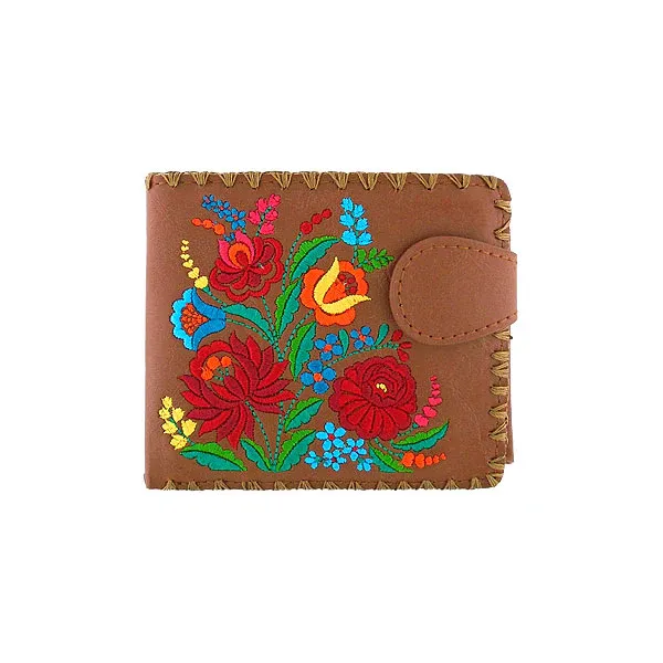 Flowers Medium Embroidered Wallet