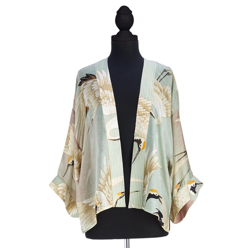 Aqua Heron Short Kimono