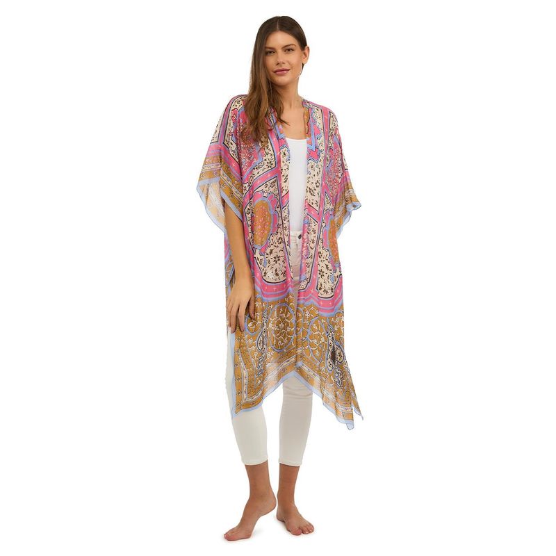 Indian Summer Pink Long Kimono