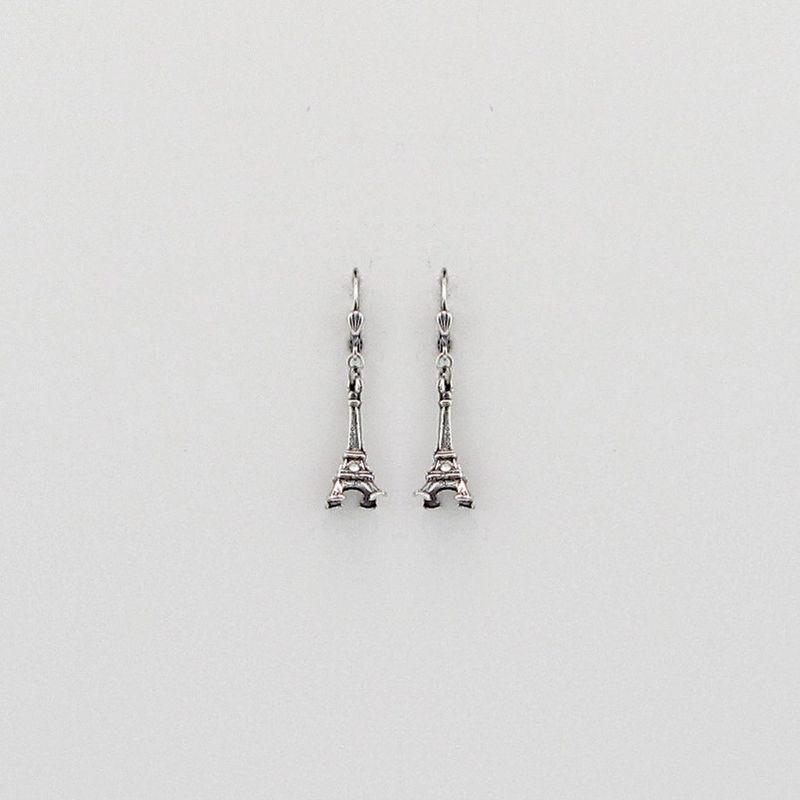 Gustave Eiffel Tower Silver Earrings