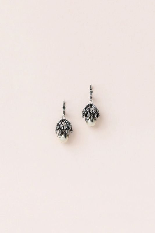 Jane Austen Silver Pearl Ear
