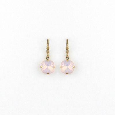 Classic Larger Gold Crystal Earring Dusty Pink