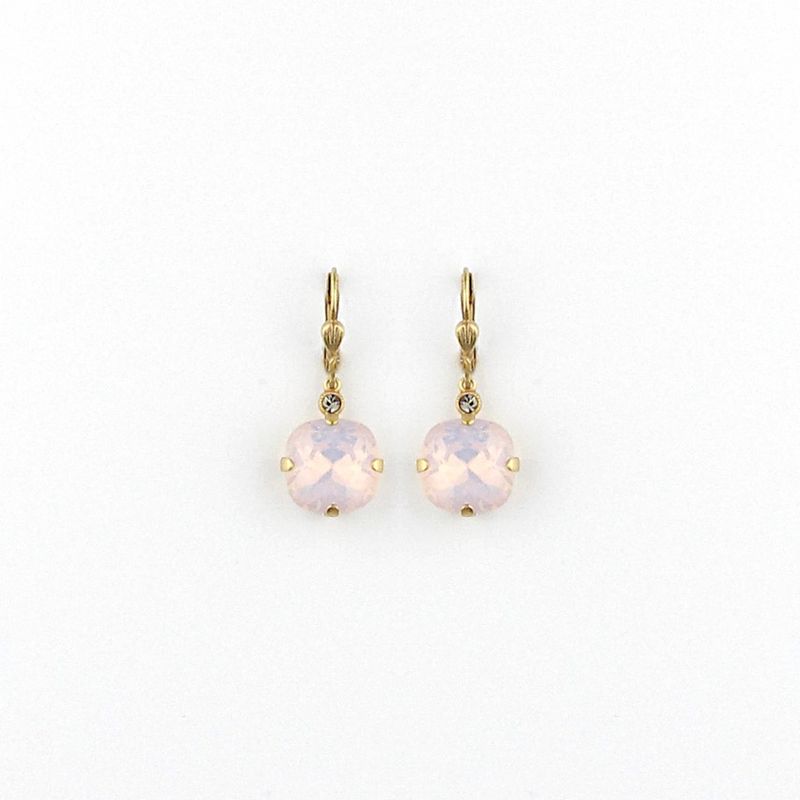 Classic Larger Gold Crystal Earring Dusty Pink