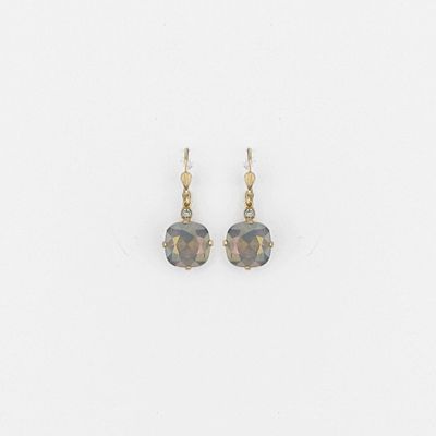 Classic Larger Gold Crystal Earring Sand Opal