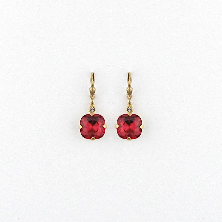 Classic Larger Gold Crystal Earring Scarlet