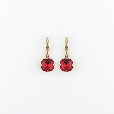 Classic Larger Gold Crystal Earring Scarlet
