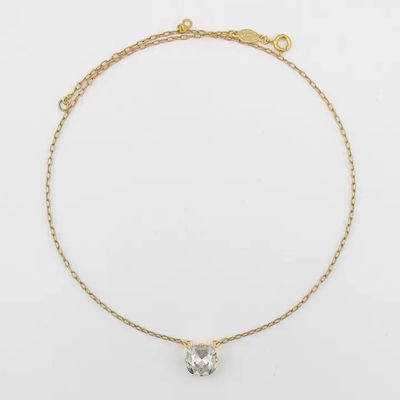 Larger Single Gold Crystal Necklace Arctic