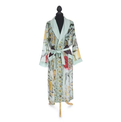 One Hundred Stars Robe Gown Joy Print Aqua