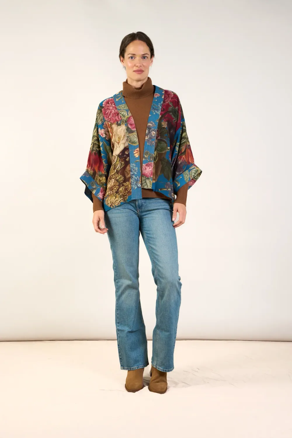 One Hundred Stars Short Kimono Primula Teal