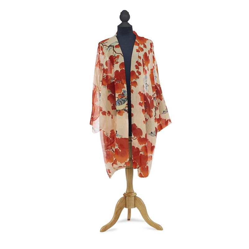 One Hundred Stars Cardigan Blossom Branch Print Red