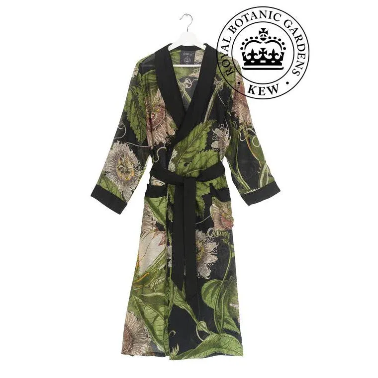 One Hundred Stars Robe Gown Black Passion Flower