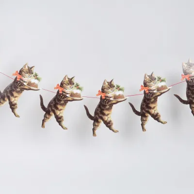 Christmas Cat Vintage Garland