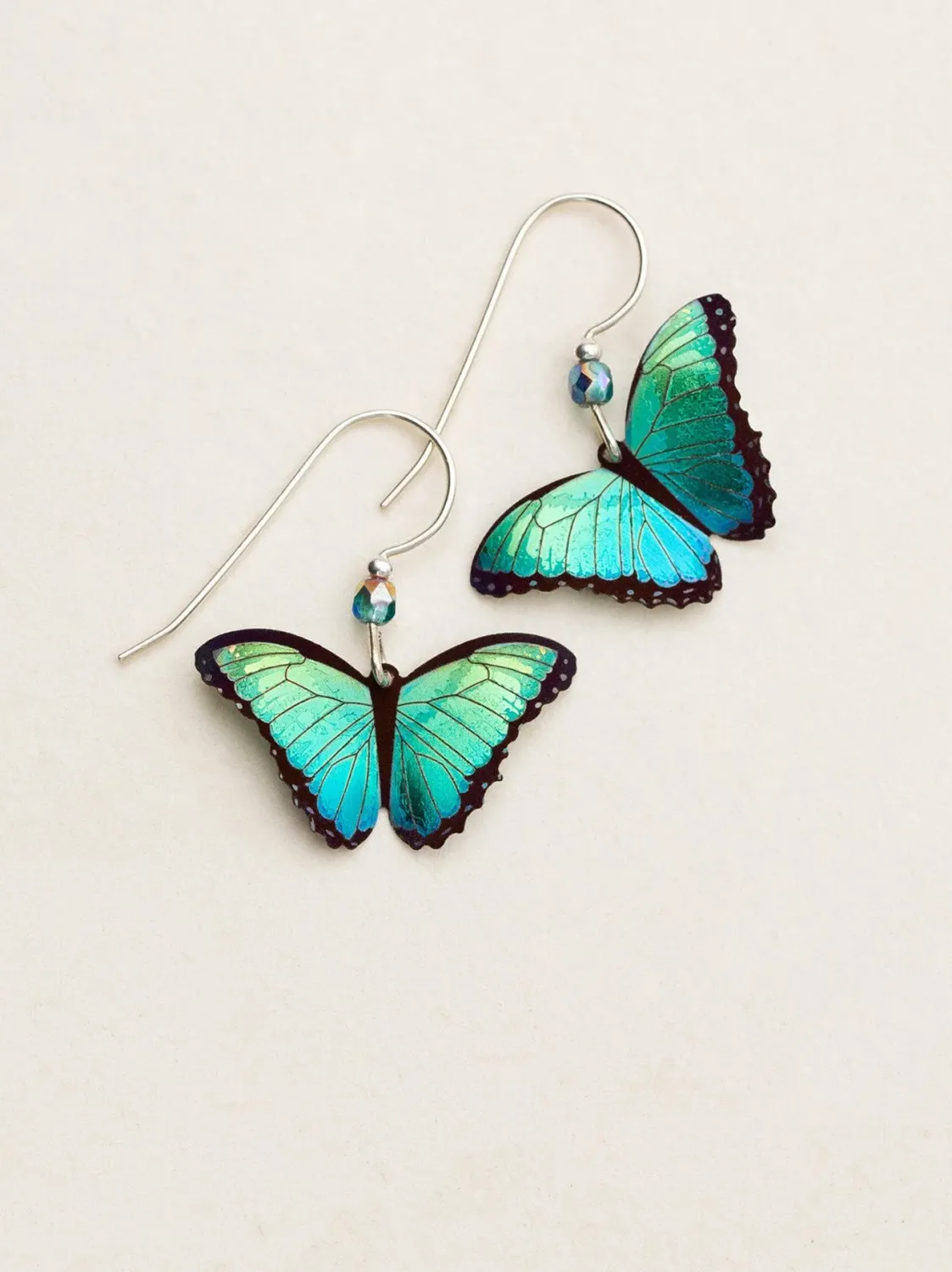Holly Yashi Bella Butterfly Earrings Green Flash