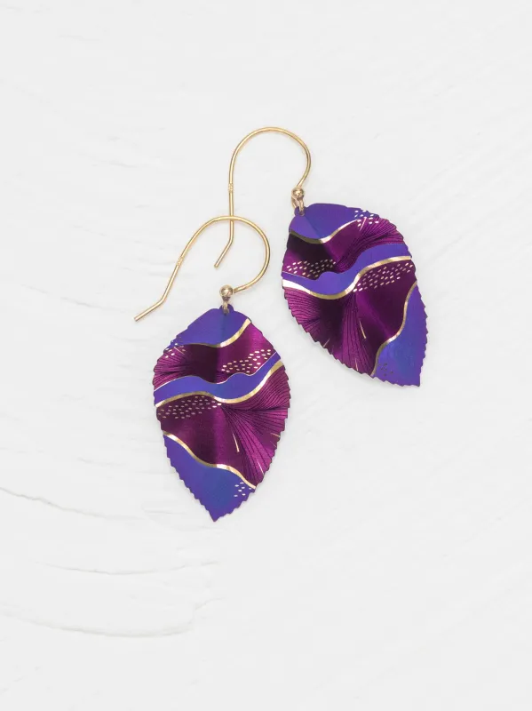 Holly Yashi Eccentric Elm Earrings Purple