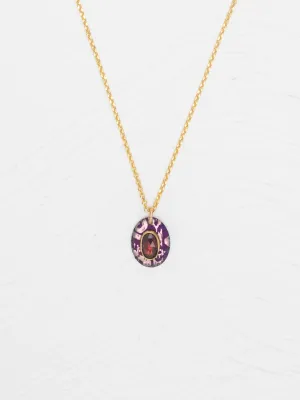 Holly Yashi Gracie Oval Pendant Necklace Vintage Burgundy