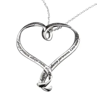 Love is Patient Love is Kind Heart Necklace