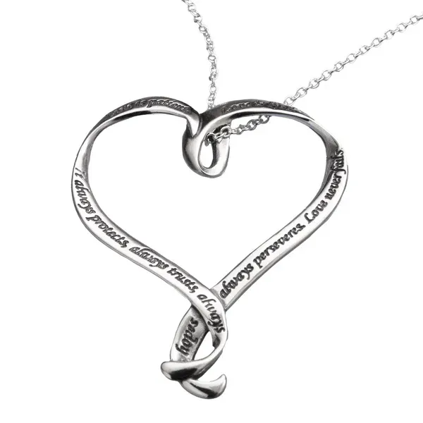 Love is Patient Love is Kind Heart Necklace