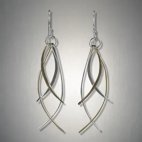 SS/GF Double Fish Shape Earring