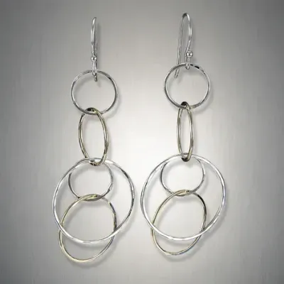 SS/GF Multi Hoop Dangle Earring