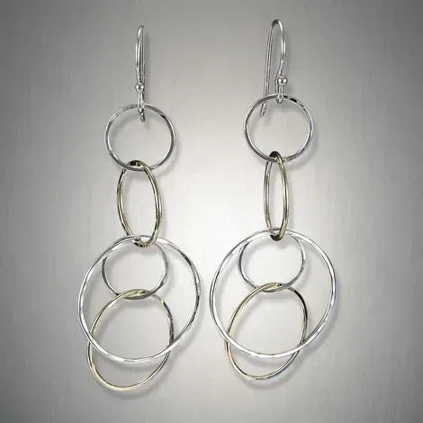 SS/GF Multi Hoop Dangle Earring