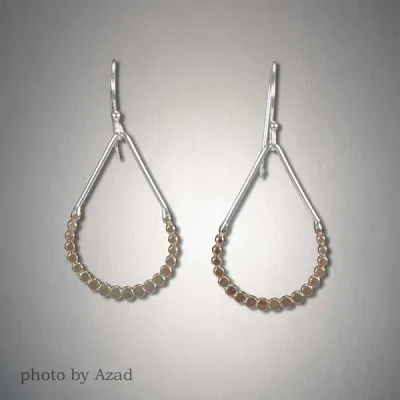 GF/SS Dangling Dipped Tear Dots Earrings