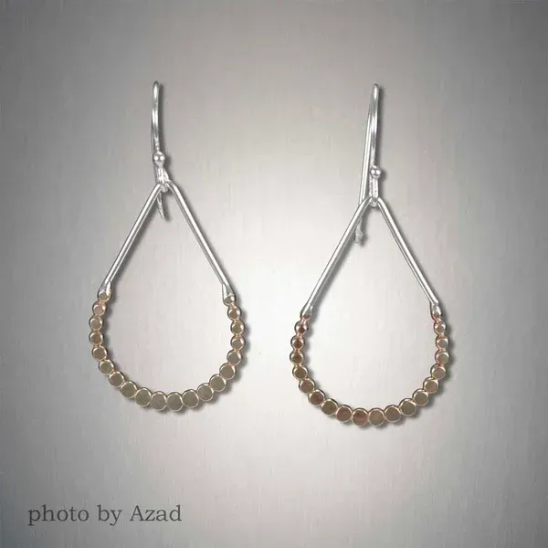 GF/SS Dangling Dipped Tear Dots Earrings